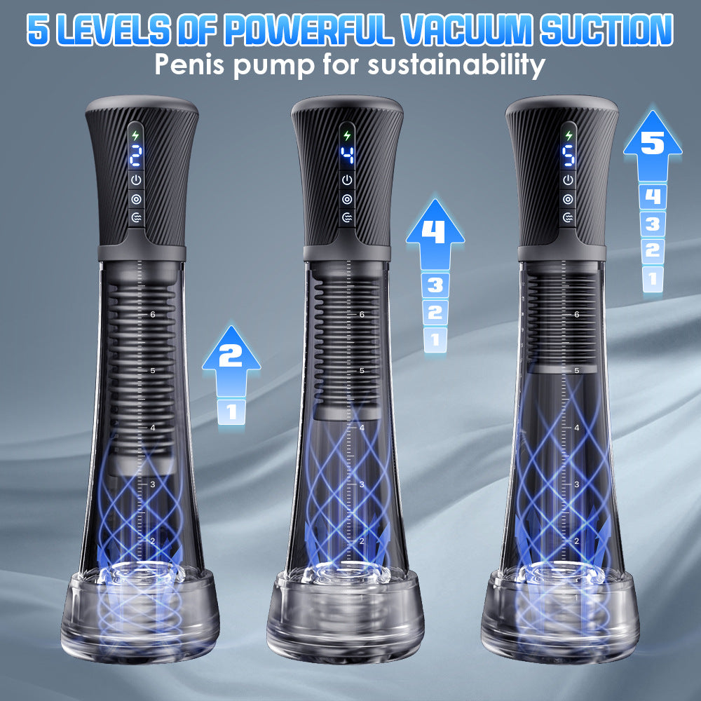 9 Vibration 5 Suction Male Masturbator Penis Pump Glans Trainer with App Control