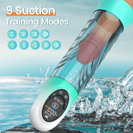 4 Pressure Levels and 9 Sucking Male Enhancement Penis Pump with LCD Display
