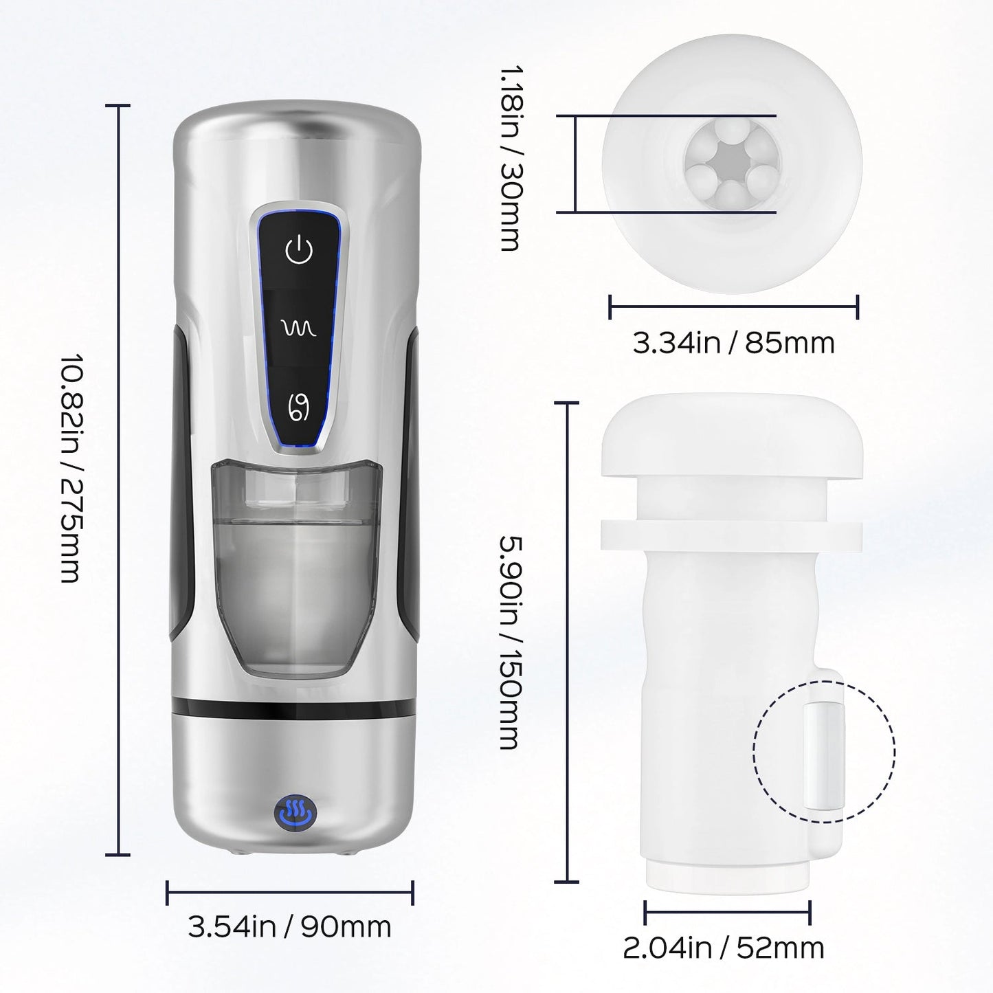 9 Thrusting 10 Vibration Modes Automatic Male Masturbator with Heating