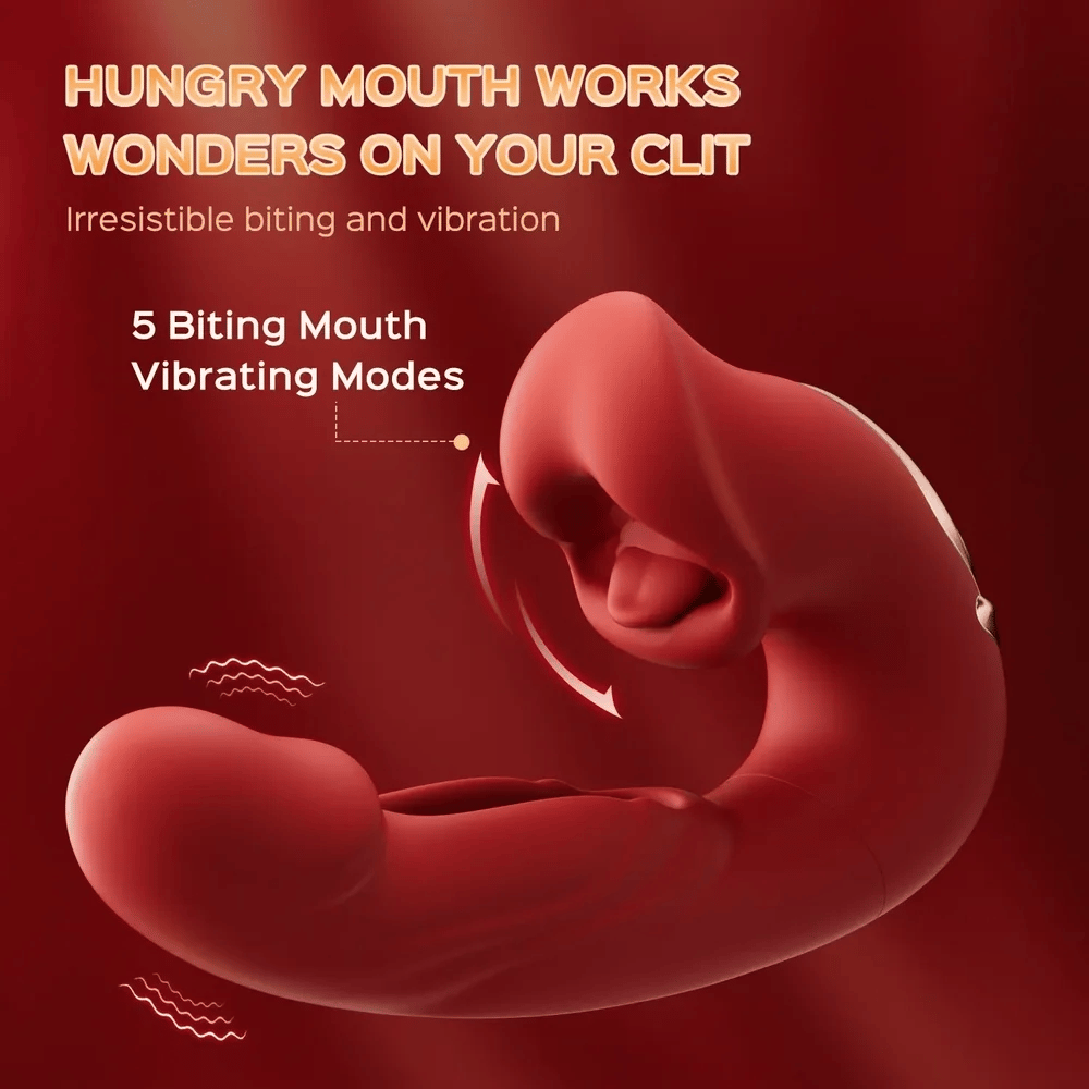 Biting Mouth Tongue Clitoral Stimulator Tapping Rabbit Vibrator