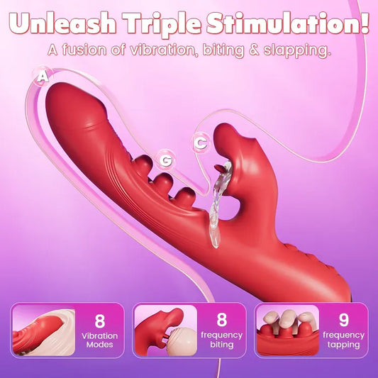 G-Spot Vibrator with 9 Tapping Rhythms & 8 Licking Vibration Modes