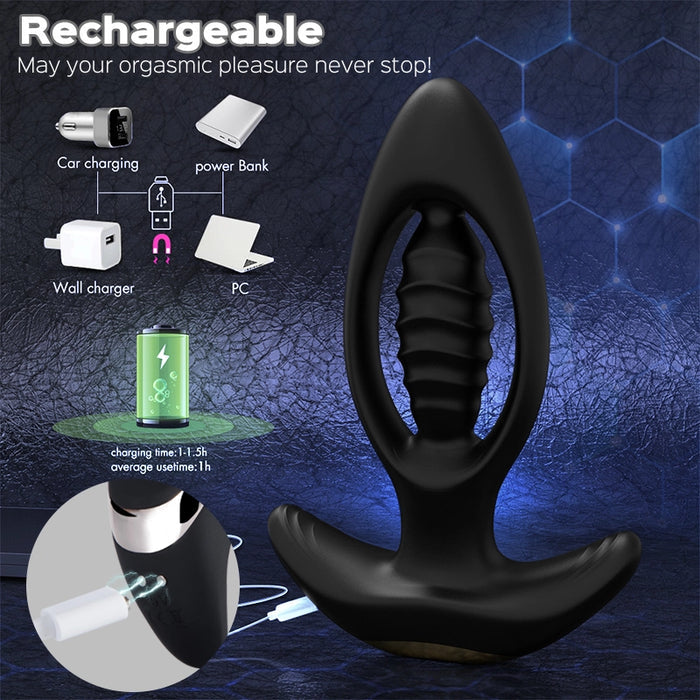 Hollow Vibrating Butt Plug Prostate Massager