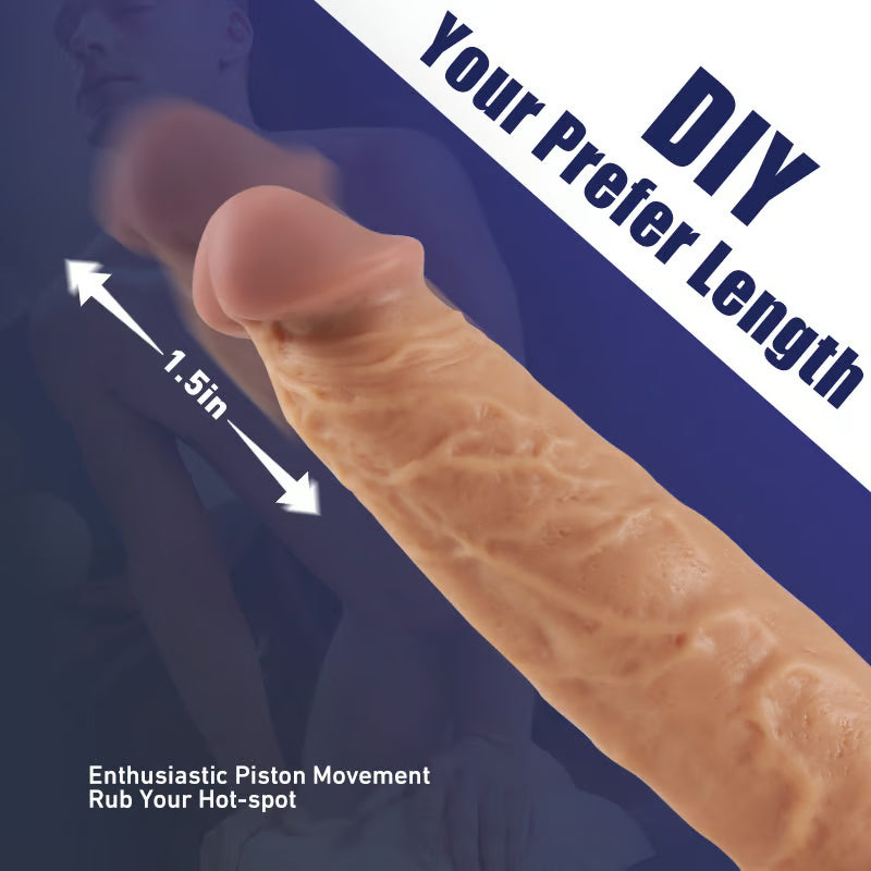 Length-adjustable 6 Thrusting 10 Vibrating Heating LifeLike Dildo