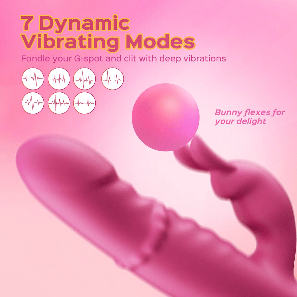 3 Tapping & Beads Ring Sliding Modes 7 Vibrating Modes Rabbit Vibrator