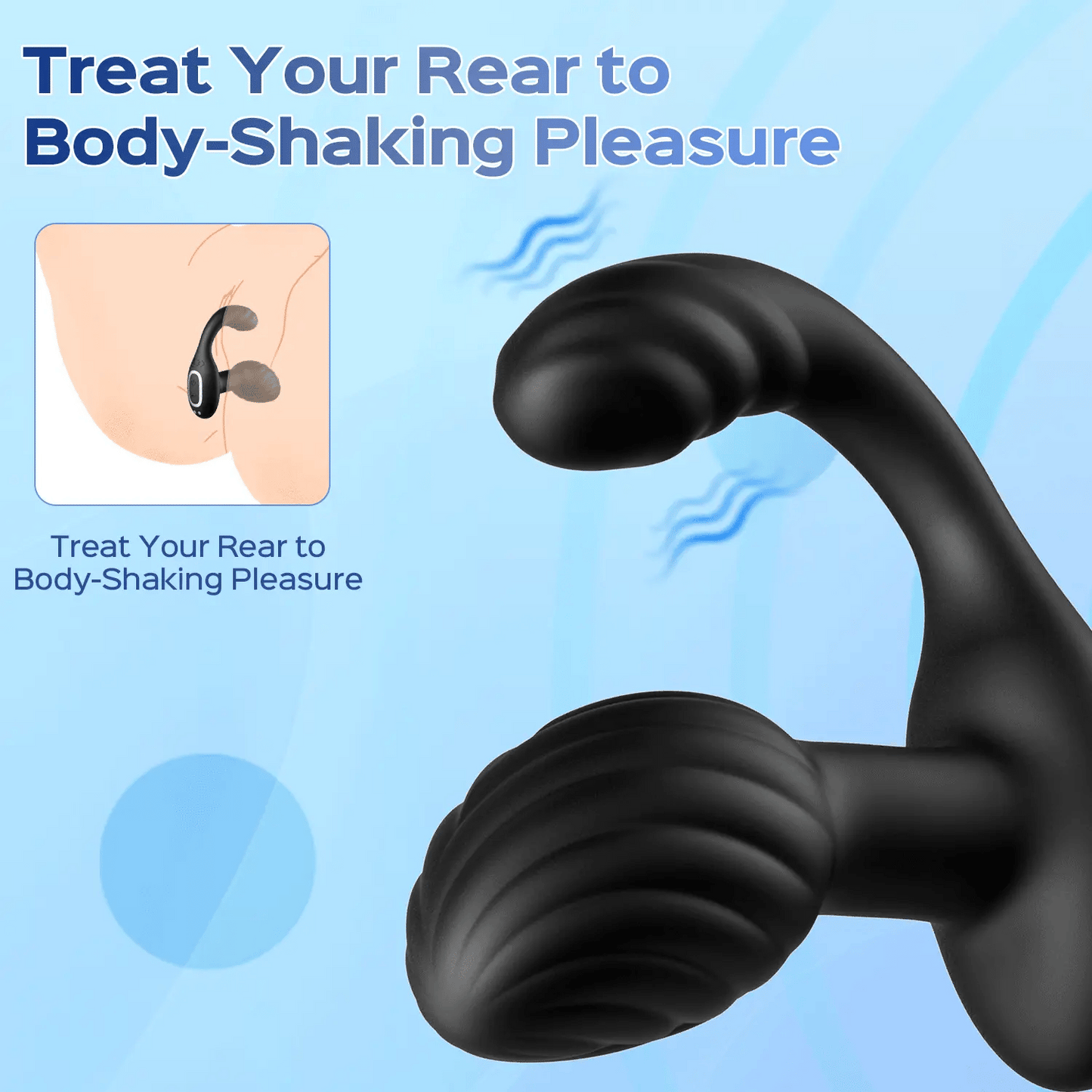10 Vibrating & 10 Rotating Butt Plug with Remote Control