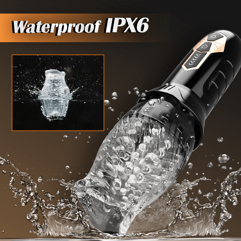 5 Rotating 10 Vibrating Transparent Sleeve Oral Sex Cup Male Masturbators