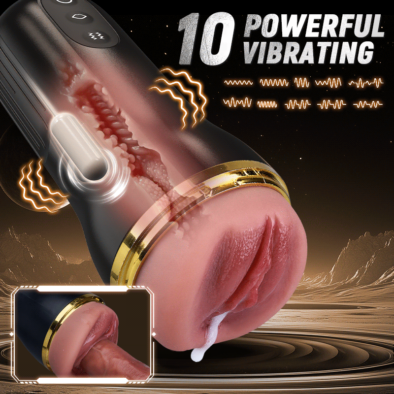 10 Vibrating 5 Sucking Vagina Deep Throat Male Stroker