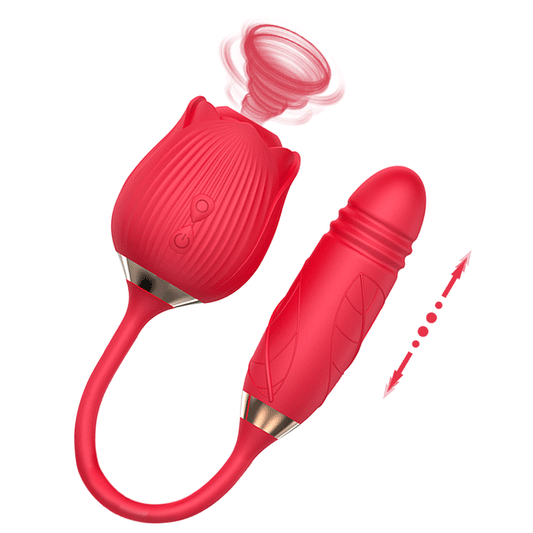 10 Sucking And Telescopic Rose Toy Vibrator