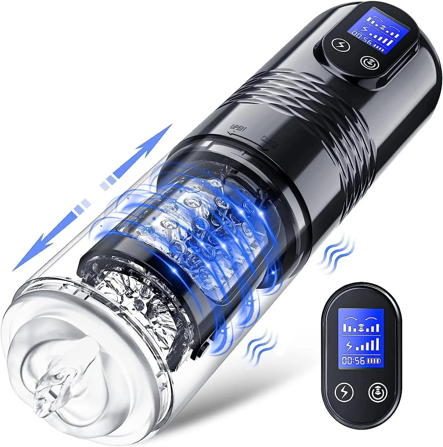 10 Vibrating & 6 Thrusting LCD Display Automatic Masturbation Cup