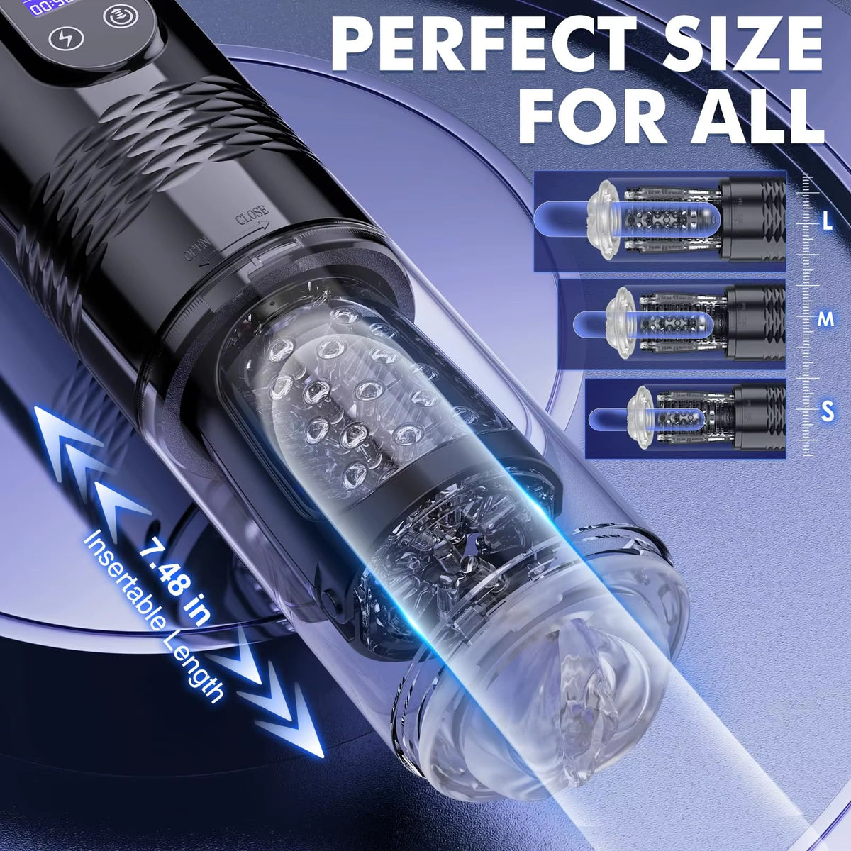 10 Vibrating & 6 Thrusting LCD Display Automatic Masturbation Cup
