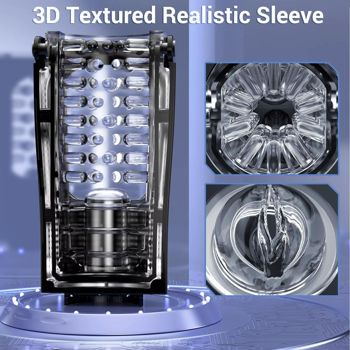 10 Vibrating & 6 Thrusting LCD Display Automatic Masturbation Cup