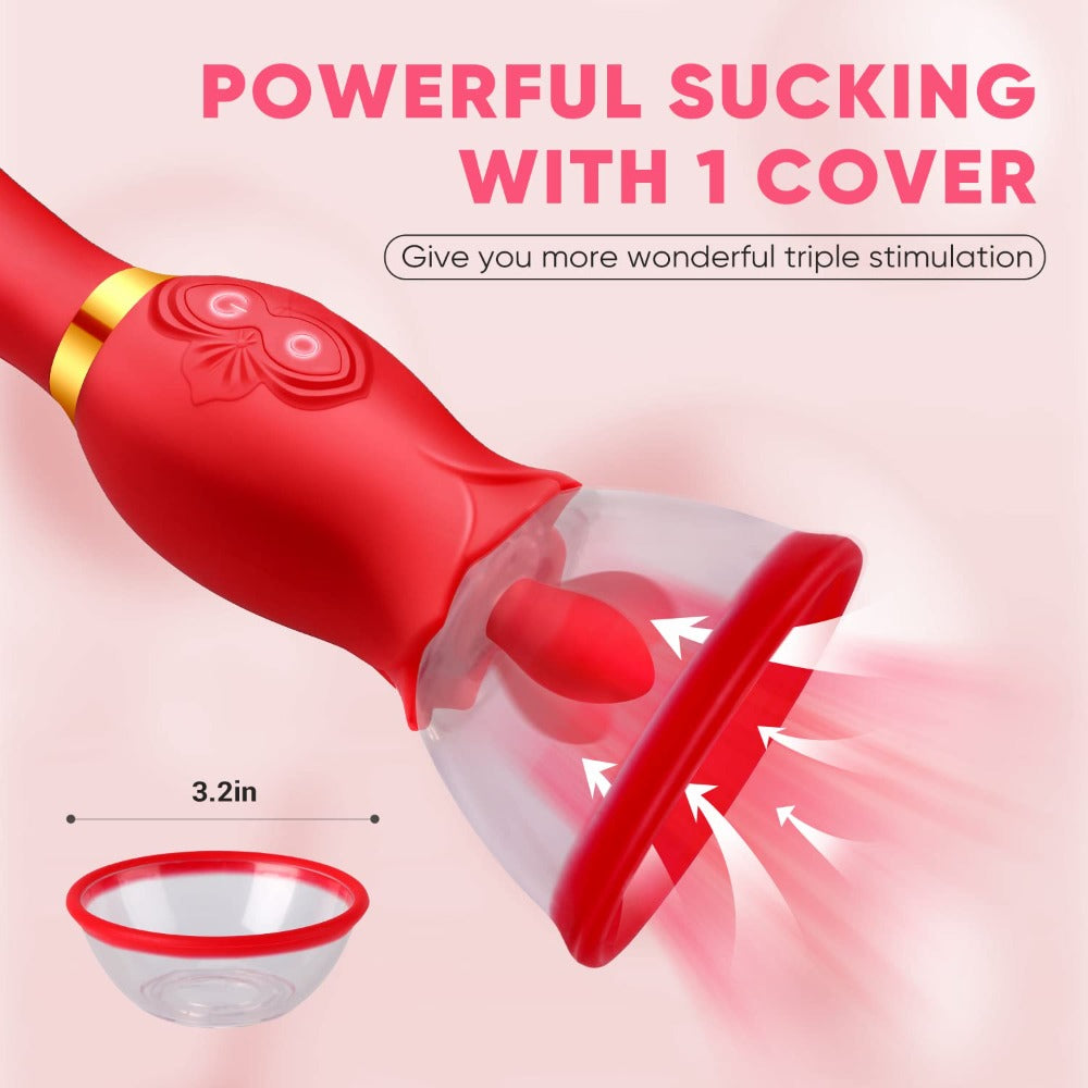 3 In 1 Quick Pleasure Vibrator Stimulator with Sucking Cups