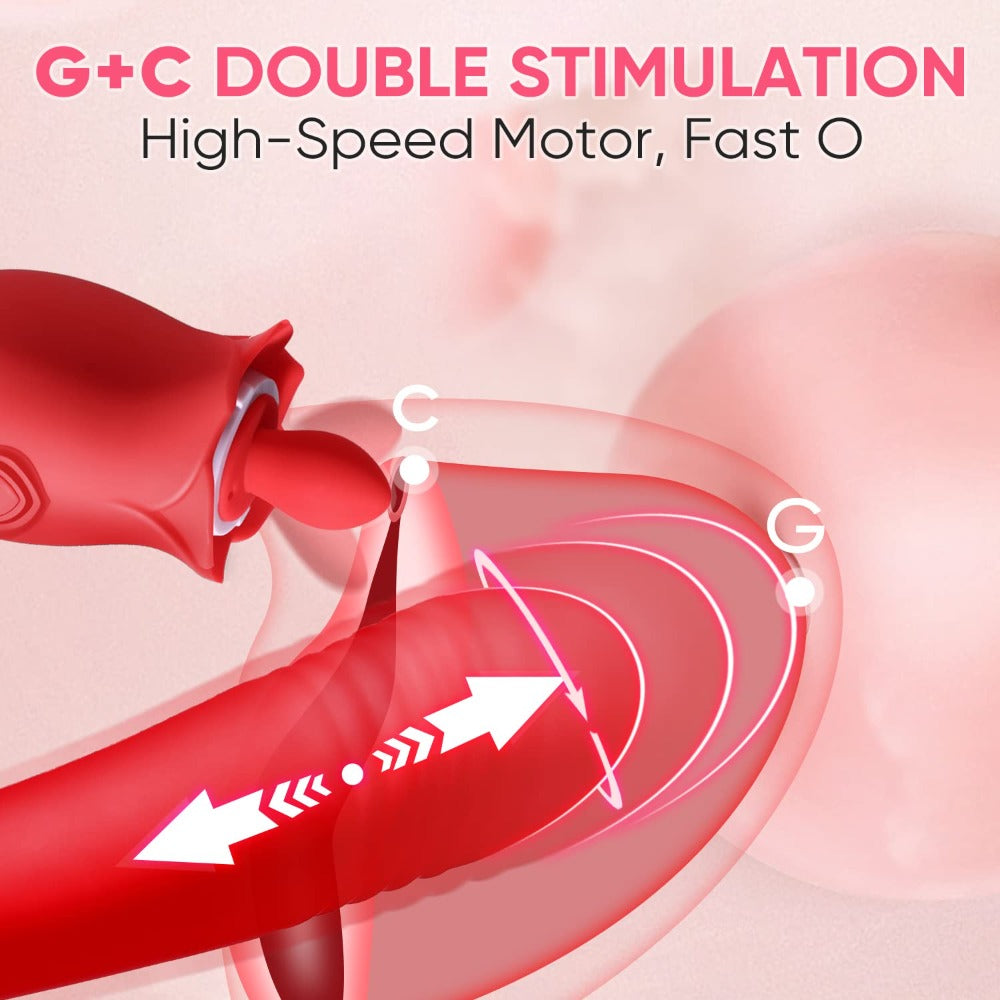 3 In 1 Quick Pleasure Vibrator Stimulator with Sucking Cups