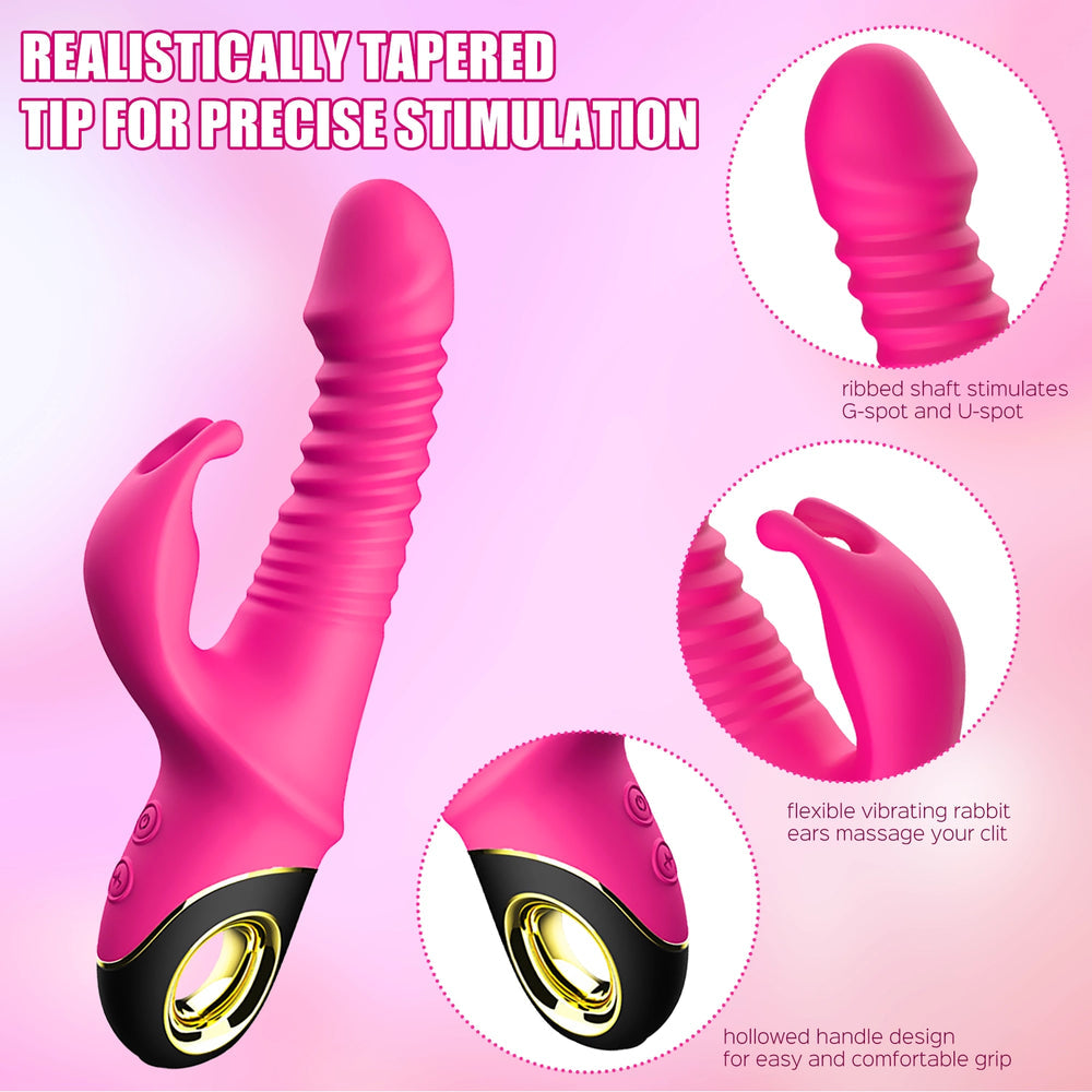 3 In 1 Thrusting & Rotating G-Spot Rabbit Vibrator