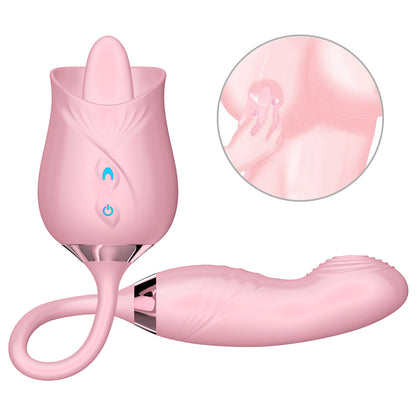 10 Vibrations Clitoral Nipple Licking Rose Stimulator