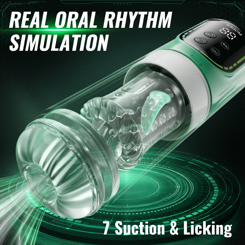 5-in-1 Automatic Masturbator with Thrusting Rotation Suction Vibration & Licking