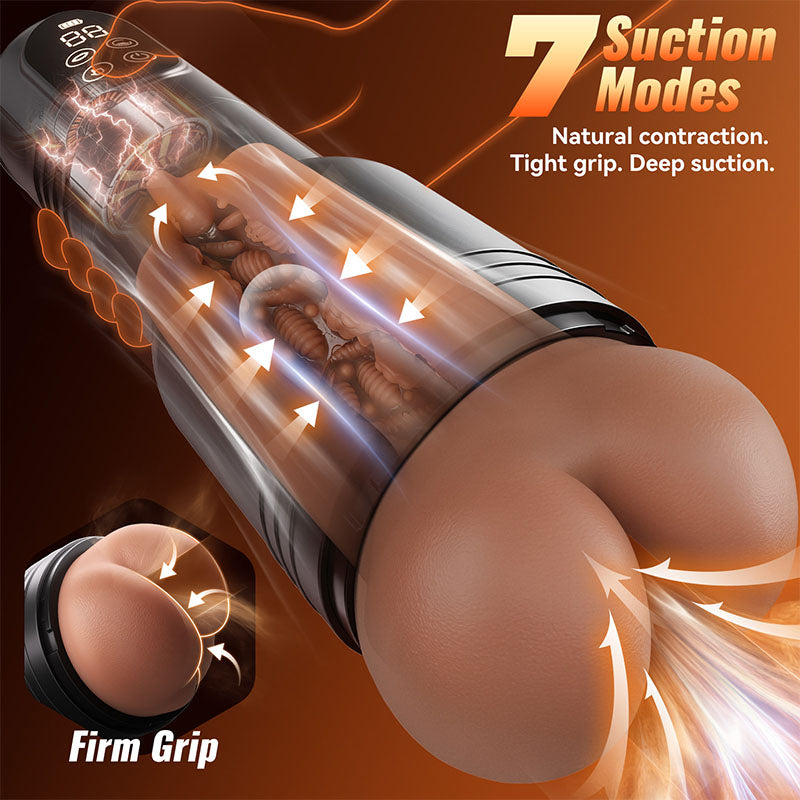 7 Suction & 7 Vibration Realistic Hip-Shaped Male Masturbator Cup