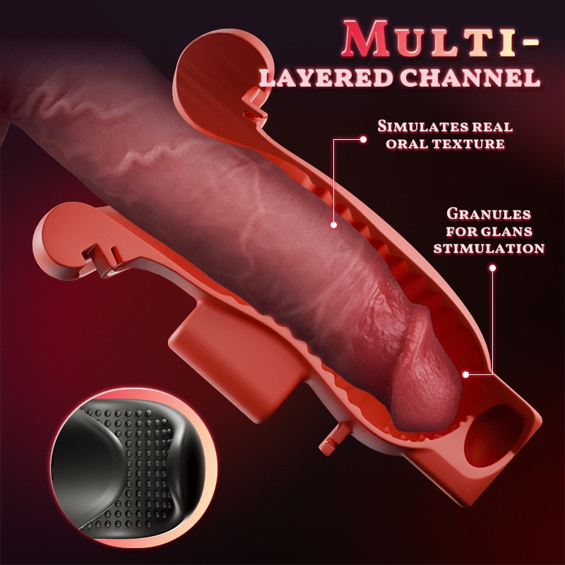 9 Vibrations 4 Suctions Clamping Suction Oral Simulation Male Masturbator