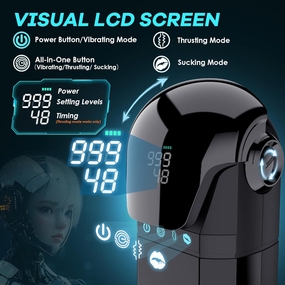 Black electronic device with digital display and control buttons on a dark background