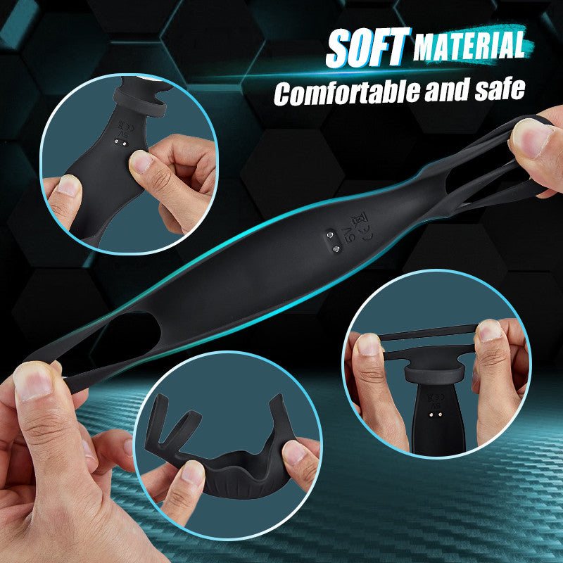 9 Vibrating Triple Cock Ring