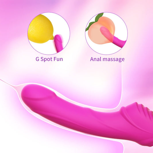 9 Vibrations Double-ended  Strapless Strap on Dildo Vibrator