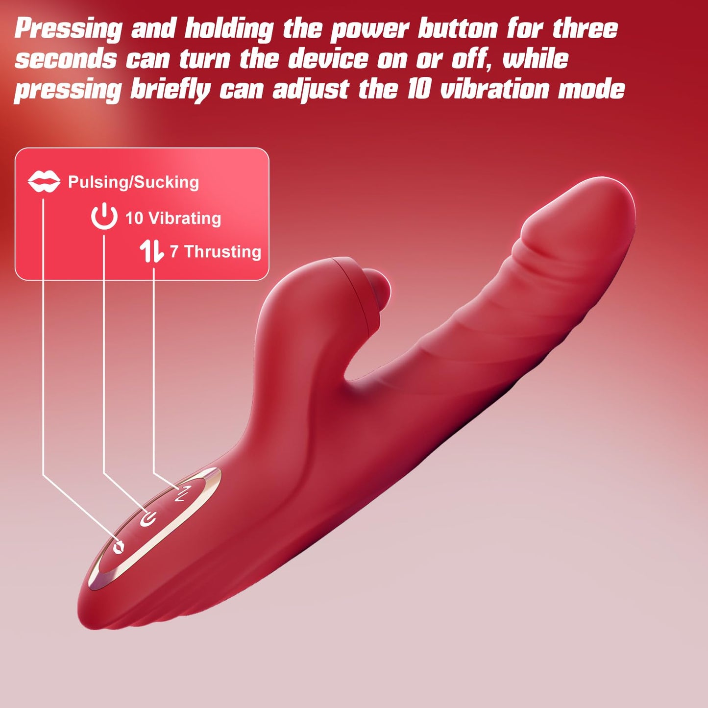 4-in-1 Thrusting Massager with G-Spot & Clitoral Stimulation