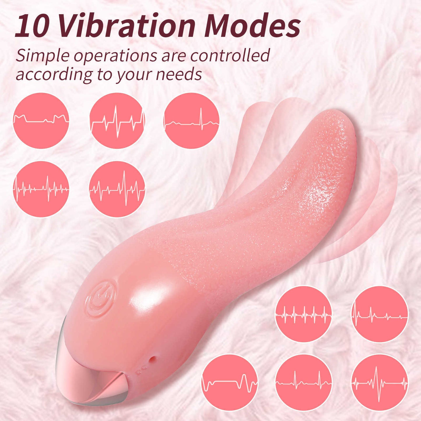 10 Vibrating 7 Tongue Licking G-Spot A-Spot U-Spot Stimulator