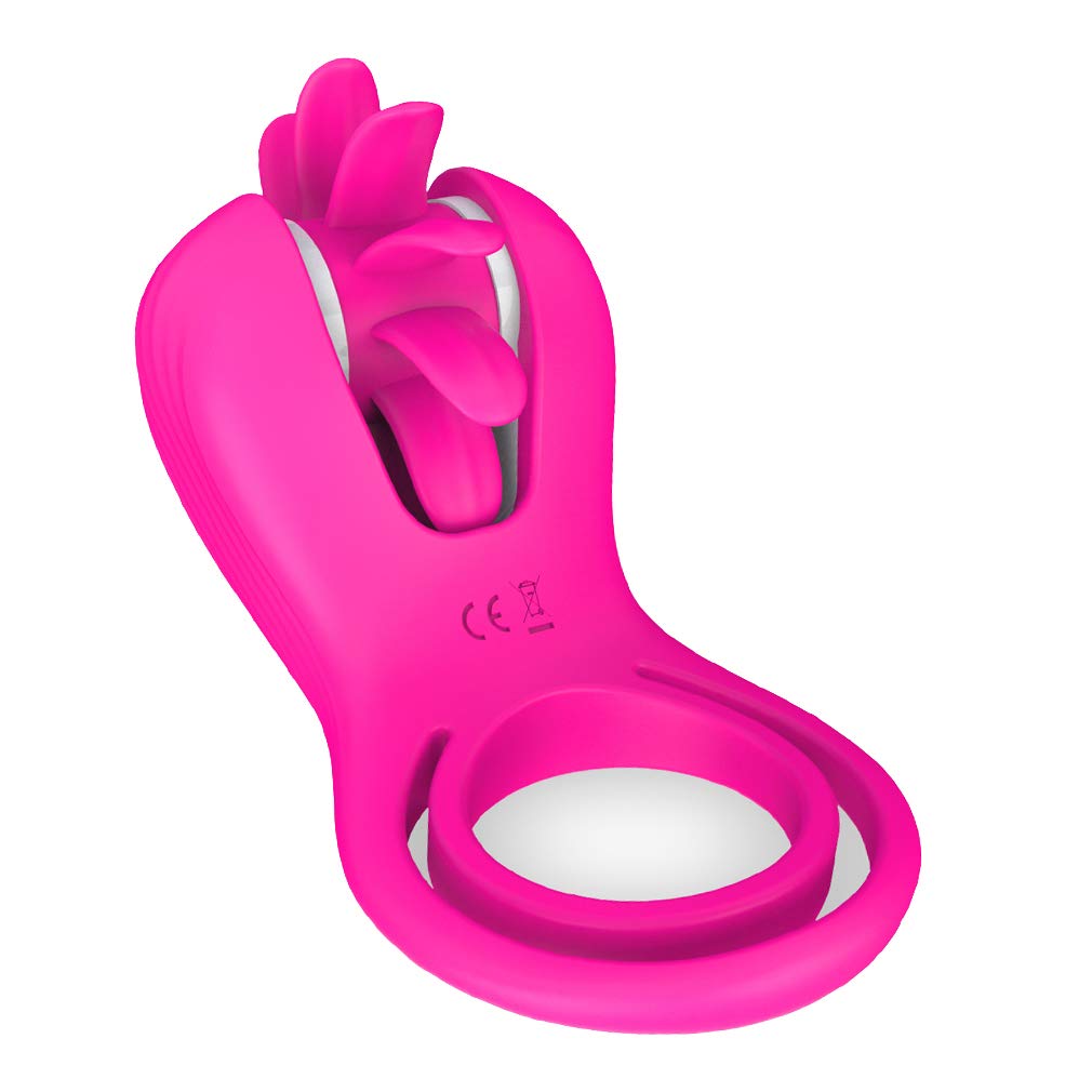 Licking Sex Toy With Vibrating Dual Penis Ring