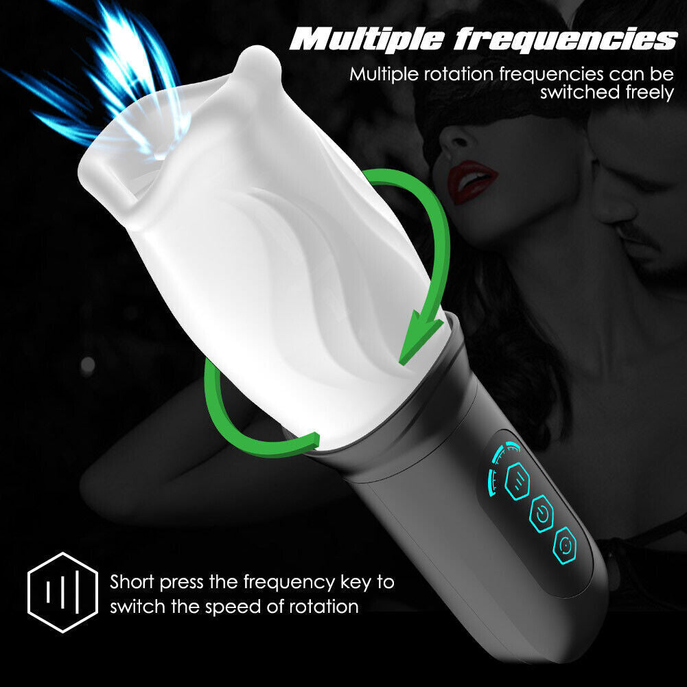 Lifelike Automatic Rotating Bare Sleeve Oral Sex Masturbator