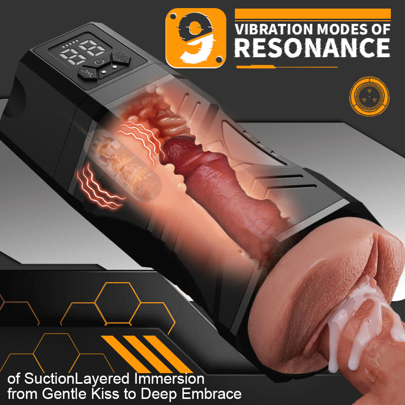 Masturbator with 5 Suction Levels & 9 Vibration Modes – Realistic Riding & Squeezing