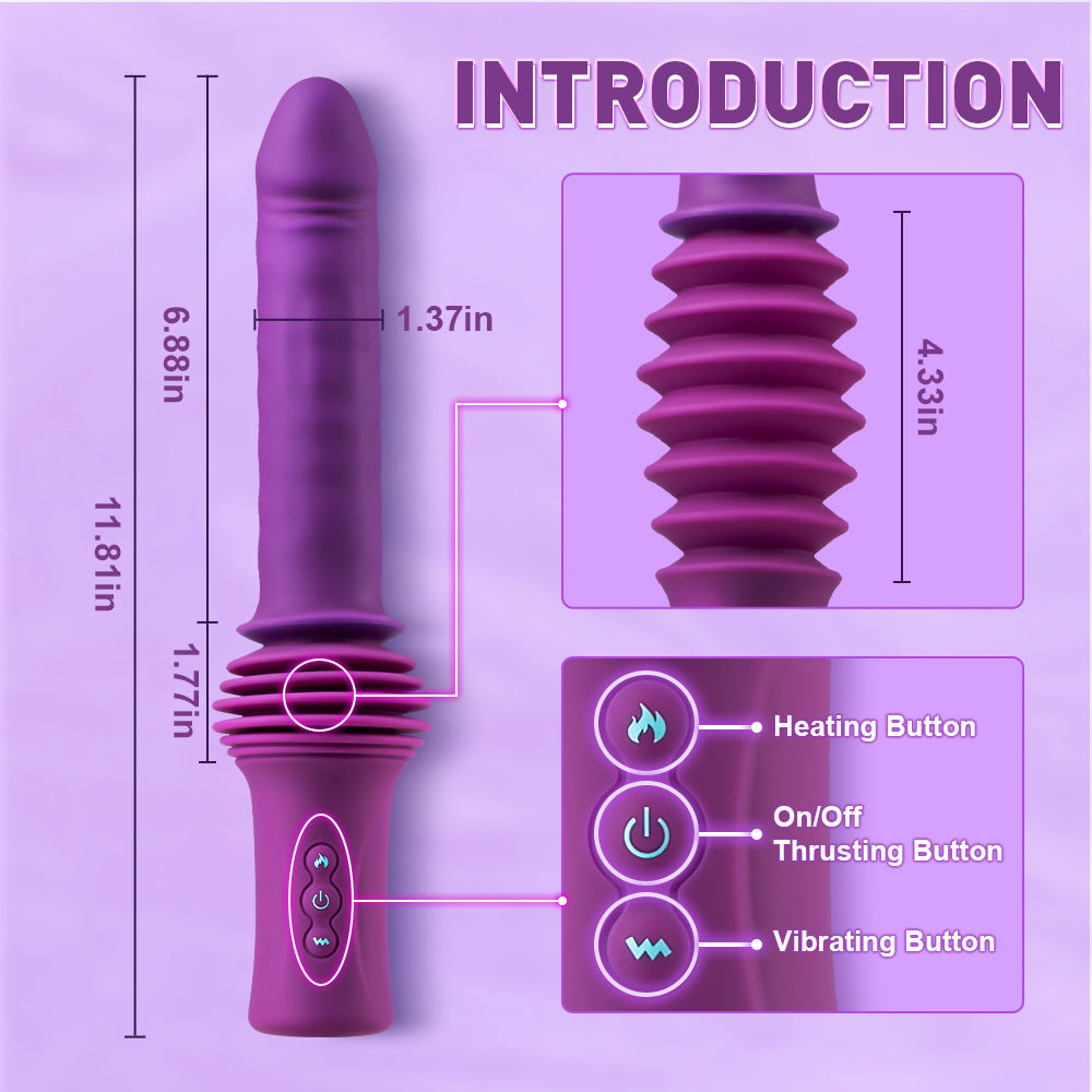 Powerful 3-IN-1 Heating Thrusting Vibrating Dildo