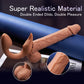 Rabbit Ear Double Ended 9 Vibrating Telescopic Strap On Adjustable Lifelike Dildos