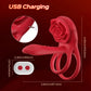 Remote Control Vibrating Penis Sleeve Double Cock Ring Clitoral Stimulator