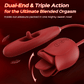 Rose Biting-Mouth, Tongue Clit Stimulator with Tapping G-Spot Vibrator