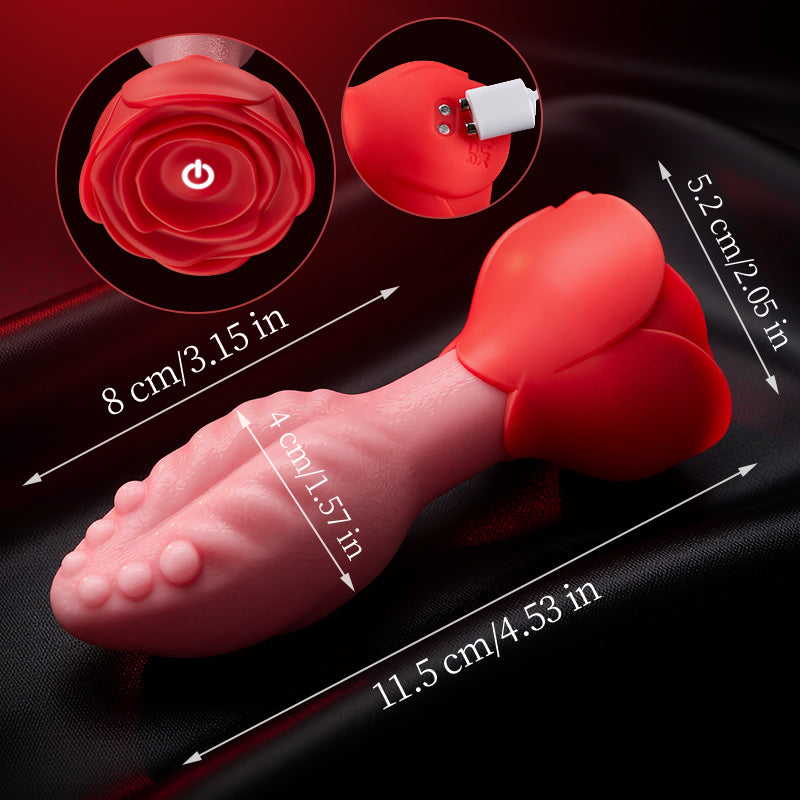 Smart Tongue-Shaped Anal Plug with 360° Rotation & App Remote Control