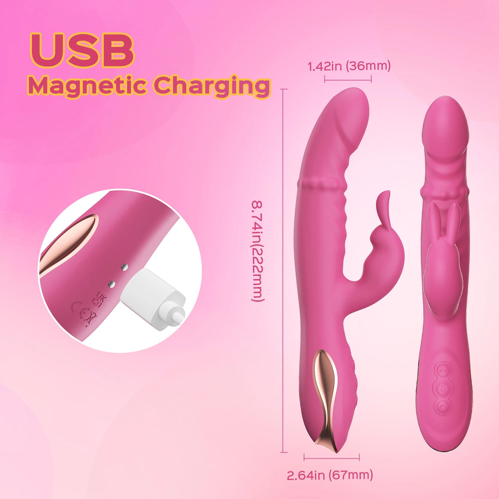 3 Tapping & Beads Ring Sliding Modes 7 Vibrating Modes Rabbit Vibrator