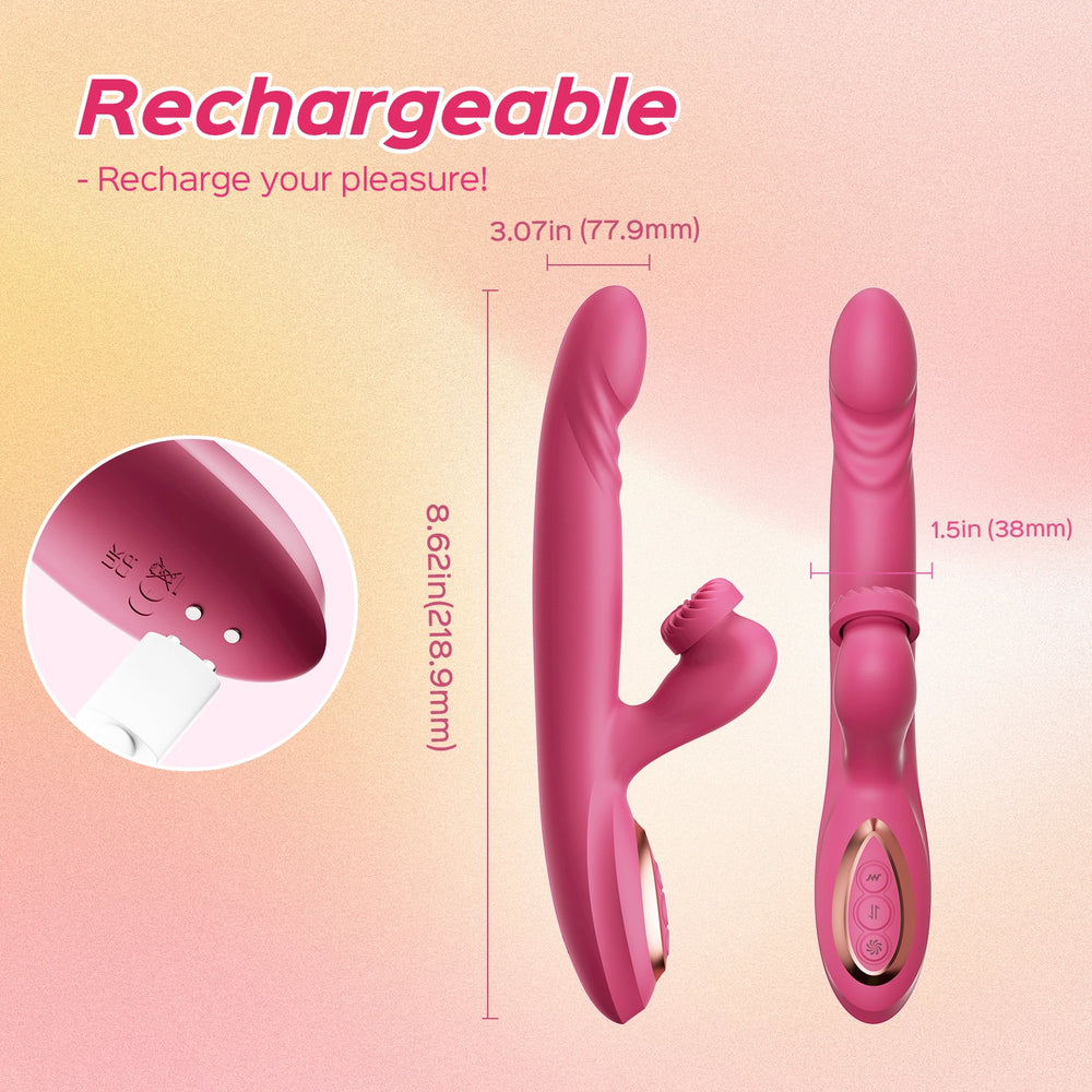 Thrusting G-Spot & Rotating Clitoral Vibrator Dual Stimulator