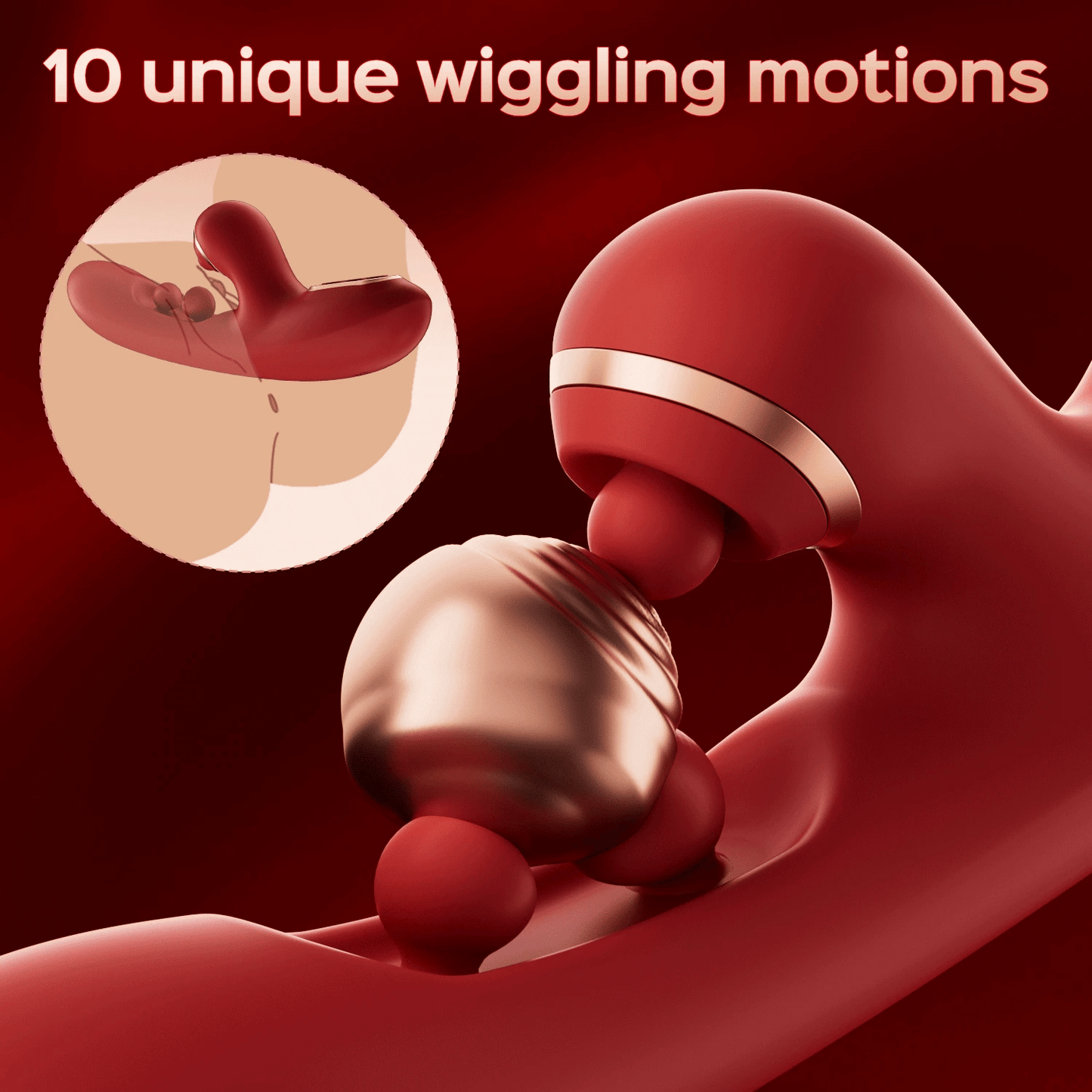 Twin Ball Wiggling G-Spot Vibrator with 10 Speeds & Tapping Modes