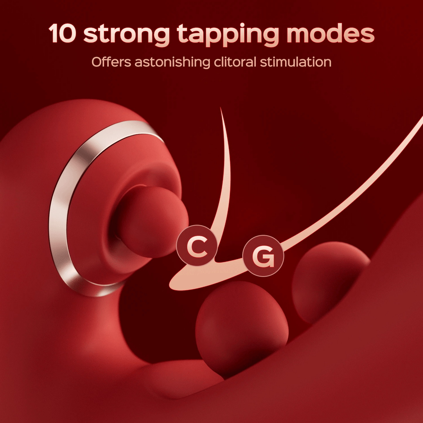 Twin Ball Wiggling G-Spot Vibrator with 10 Speeds & Tapping Modes