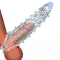 Transparent device with blue and red lights on a white background