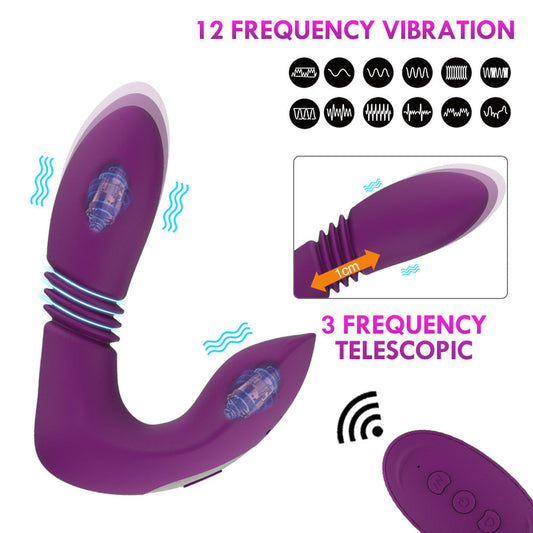 Unisex Super Powerful 12 Vibrating 3 Thrusting Stimulator.