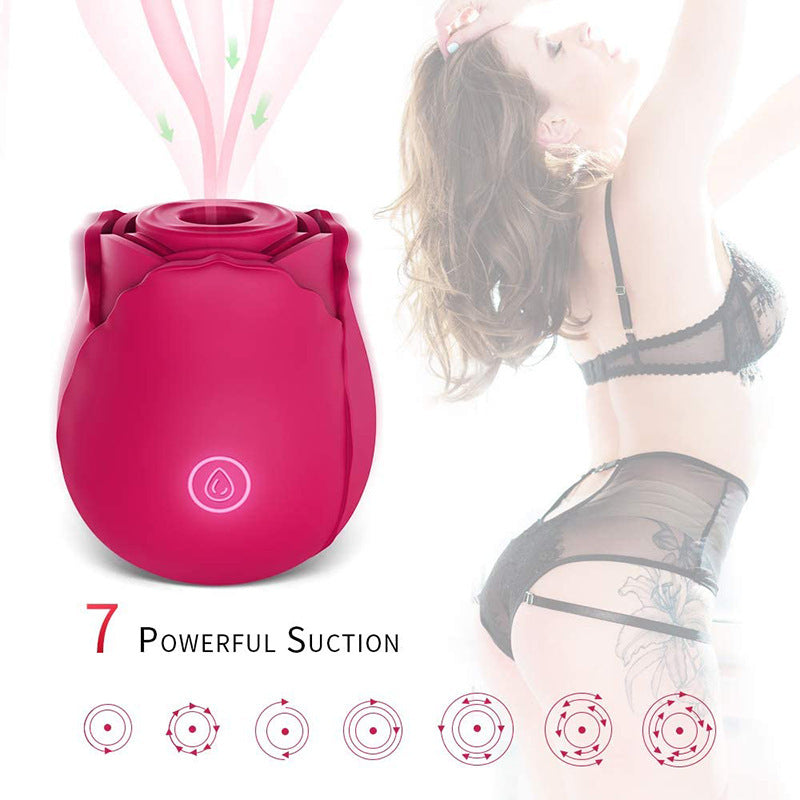 Portable Rose Sucking Vibrator Clitoral Nipple Stimulator