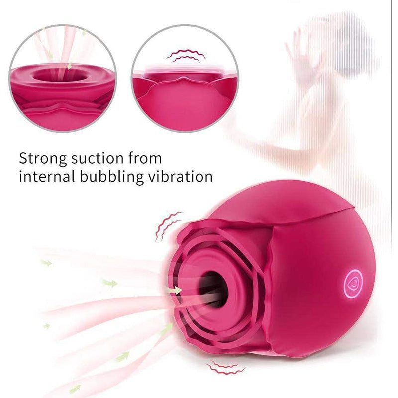 Portable Rose Sucking Vibrator Clitoral Nipple Stimulator