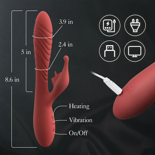 2-Motor Mini-Mouth Branch Vibration Heating Vibrator