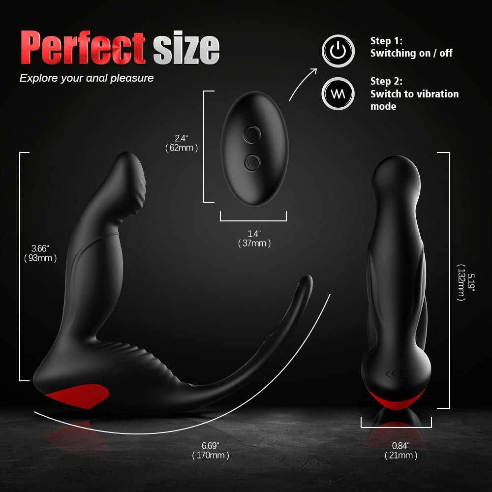 3 in 1 Male Prostate Vibe Anal Plug With Penis Ring