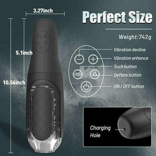 4 Vacuum Sucking 10 Strong Vibrations Male Masturbator