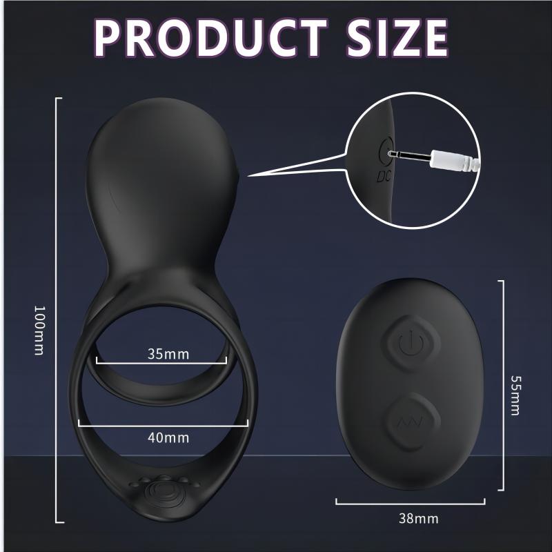 7-Mode Vibration Stimulating Tongue Double Cock Ring for Couple.