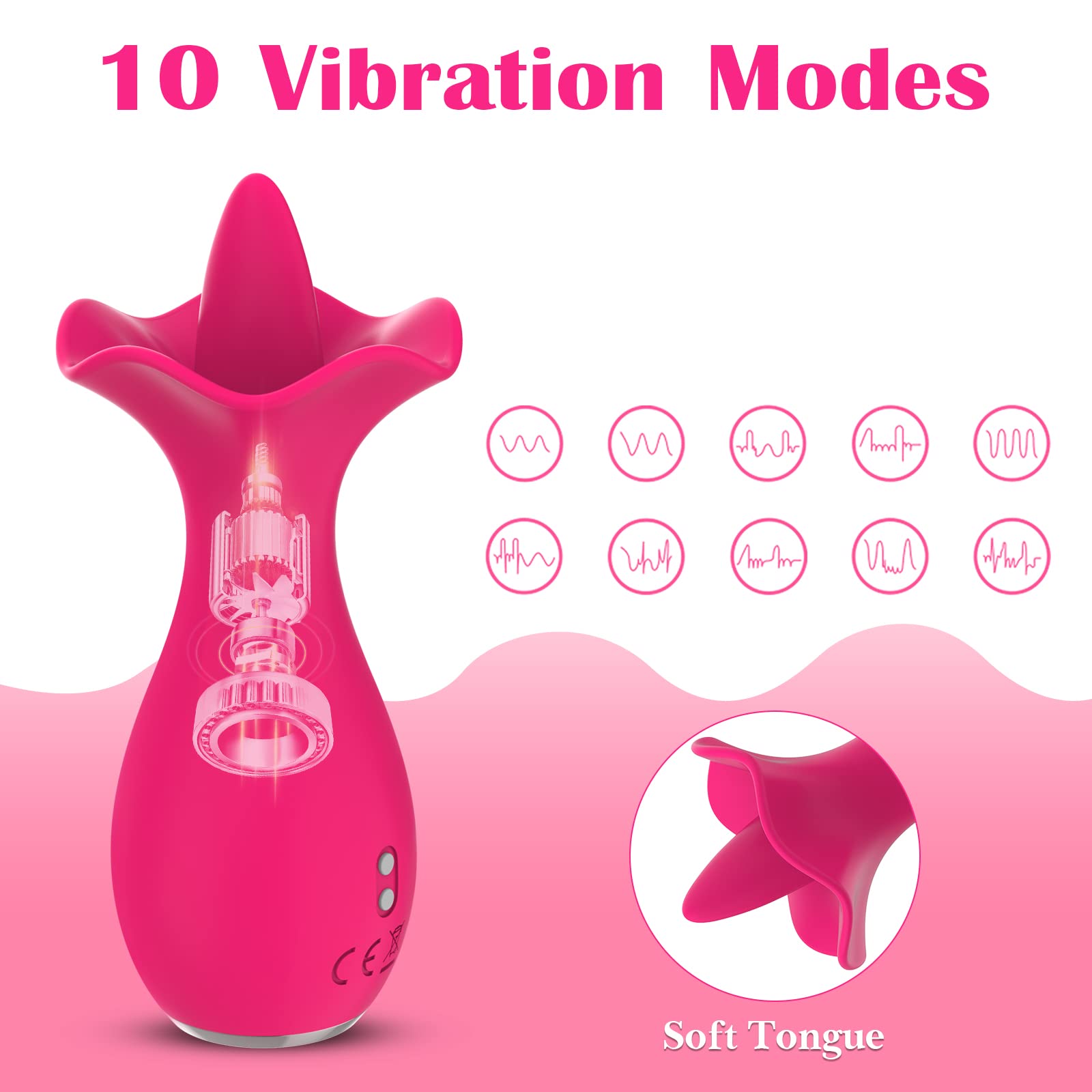 Flower-Tongue Licking Rose Vibrator.