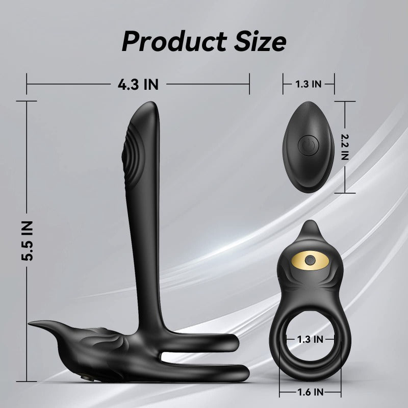 3 in 1 Vibrating Cock Ring With G-Spot and Clitoral Stimulator