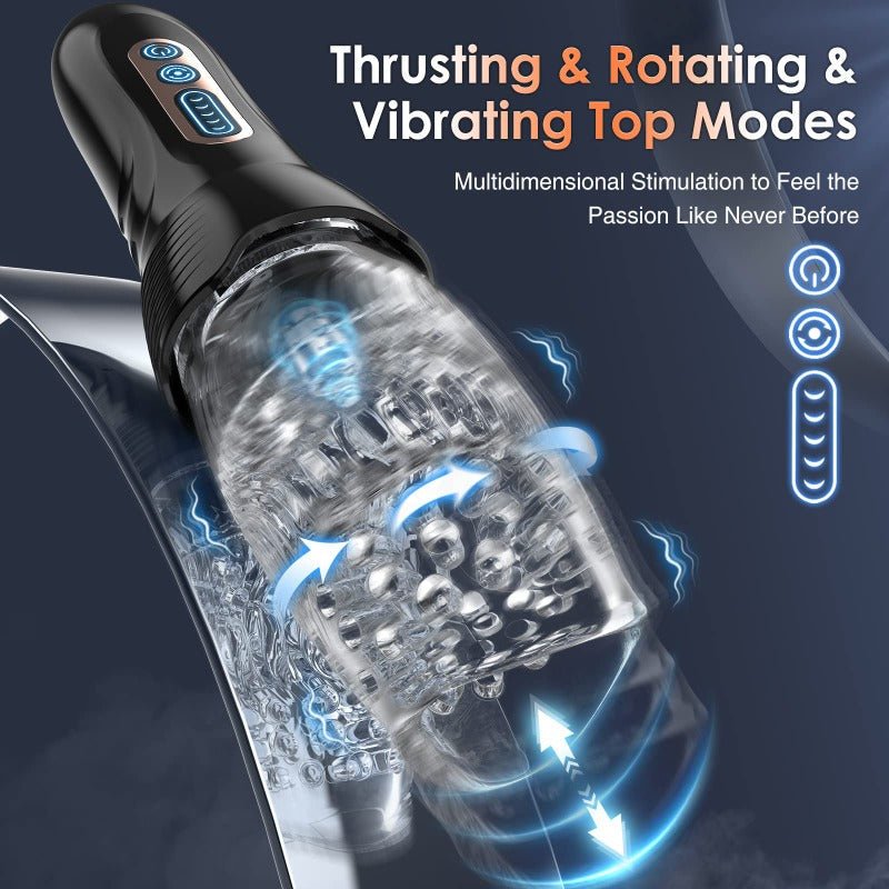 New Upgrade 5 Thrusting & Rotating & 10 Vibrating Automatic Male Masturbator